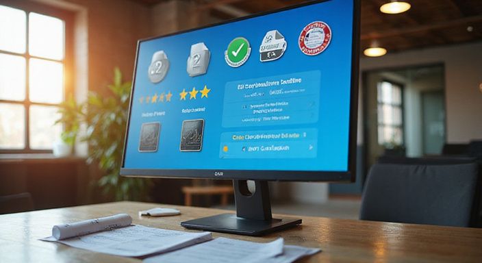 Een close-up van een monitor met een website beveiligingschecklist.